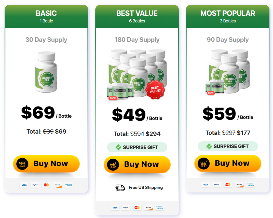 Claritox Pro Pricing